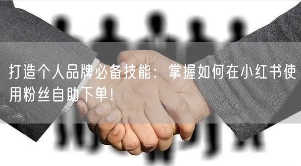 打造个人品牌必备技能:掌握如何在小红书使用粉丝自助下单!