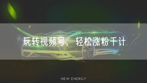 玩转视频号,轻松涨粉千计